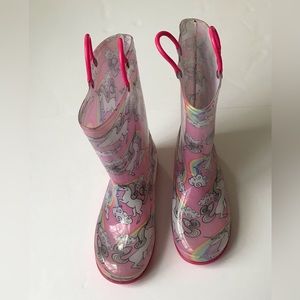 Storm Kidz Girls Size 6 Pink Unicorn Pull Up Rain Boots